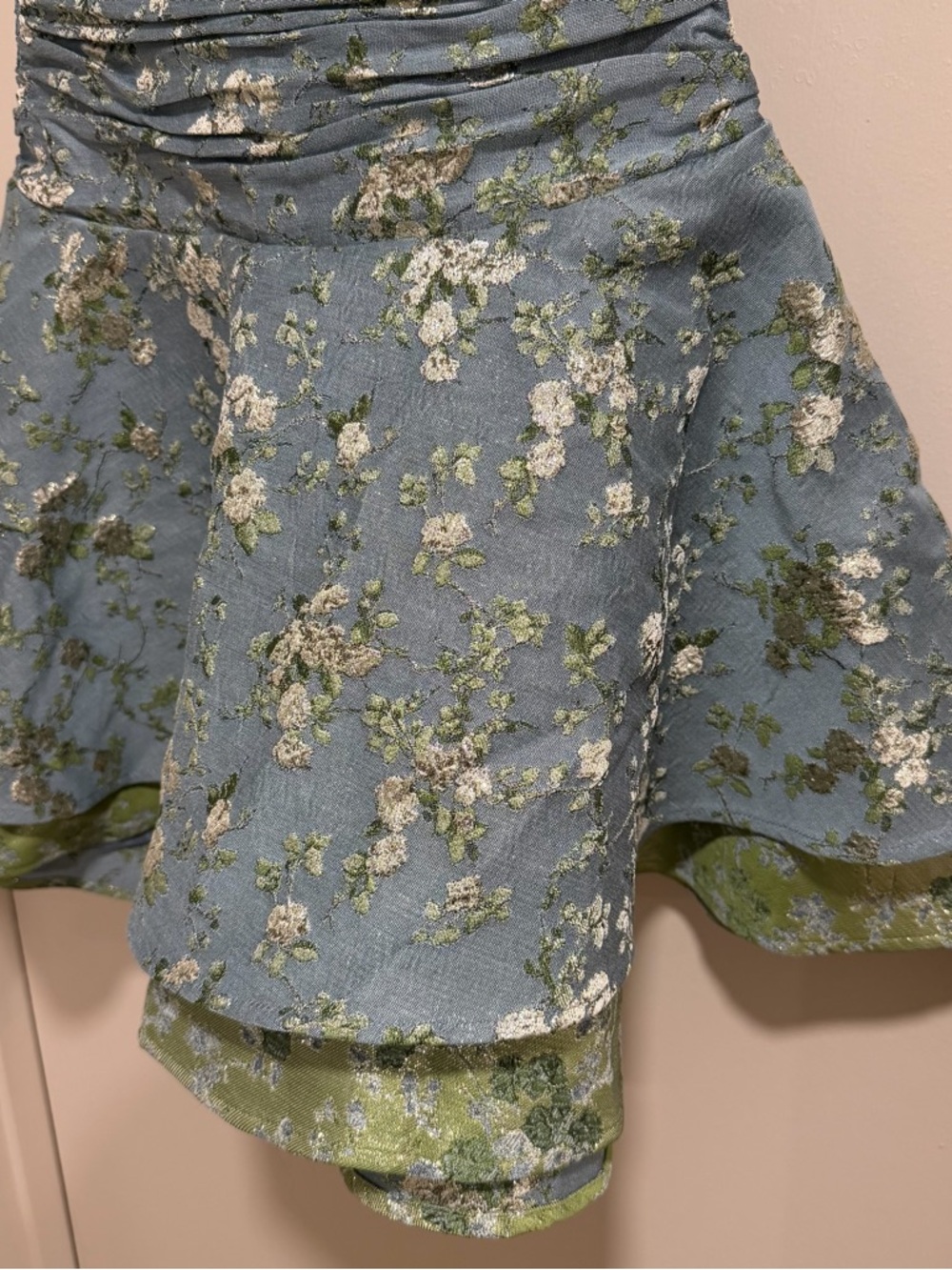 V. Chapman The Ellerie Dress Slate Blue Cheverny Brocade Size 2 NEW! With tags! - Picture 7 of 12